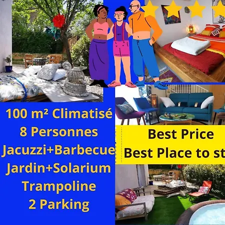 Cool Mediterranean Life 8 People Jacuzzi Barbecue Gametrampoline 2 Parking * Beziers